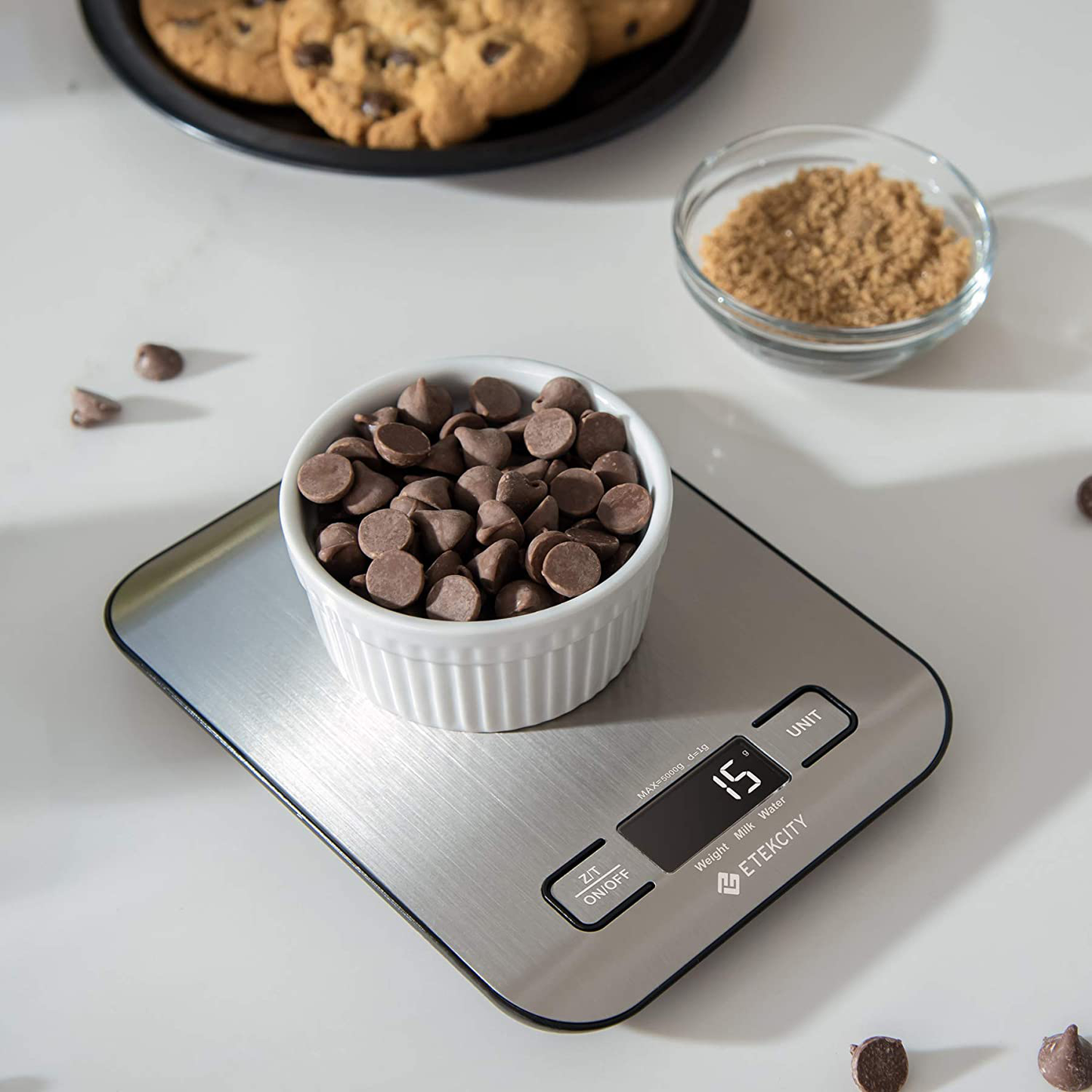 Etekcity Food Kitchen Scale, Digital Grams and Ounces for Weight Loss, Baking, Cooking, Keto and Meal Prep, Small, 304 Stainless Steel