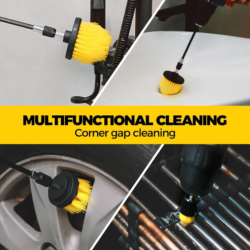 5 Pack Drill Brush Power Scrubber Cleaning Brush Attachment Set