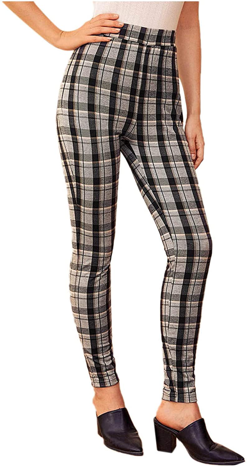 SweatyRocks Women's Basic Leggings Stretchy Slim Elastic High Waist Work Pants