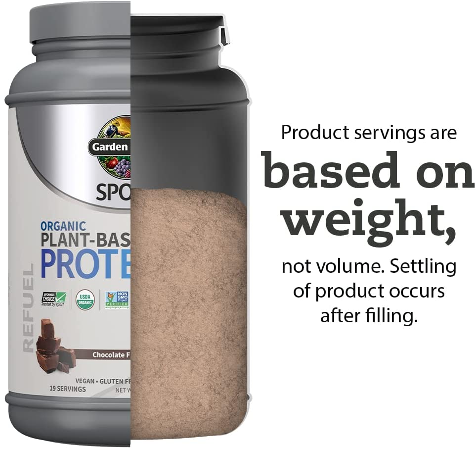 Organic Vegan Sport Protein Powder, Chocolate - Probiotics, Bcaas, 30G Plant Protein for Premium Post Workout Recovery, NSF Certified, Keto, Gluten & Dairy Free, Non GMO, Garden of Life - 19 Servings