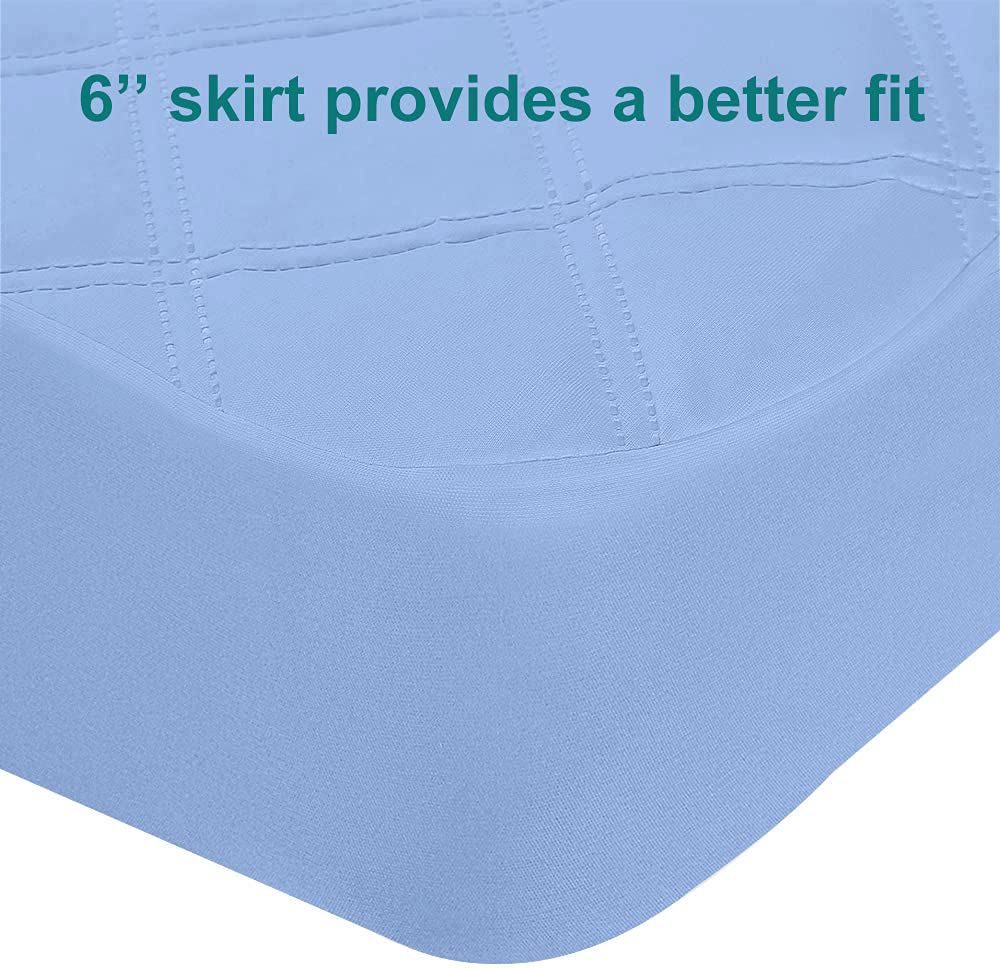 Waterproof Fitted Crib Mattress Pad and Toddler Crib Mattress Protective Baby Crib Mattress Cover Sheets Protector Bedding Sets Breathable & Hypoallergenic for Boys and Girls (Grey, Crib 28''x52'')