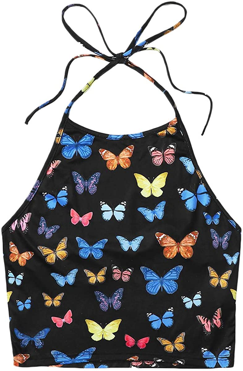 Romwe Women's Casual Camisole Sleeveless Vest Halter Cami Tank Top