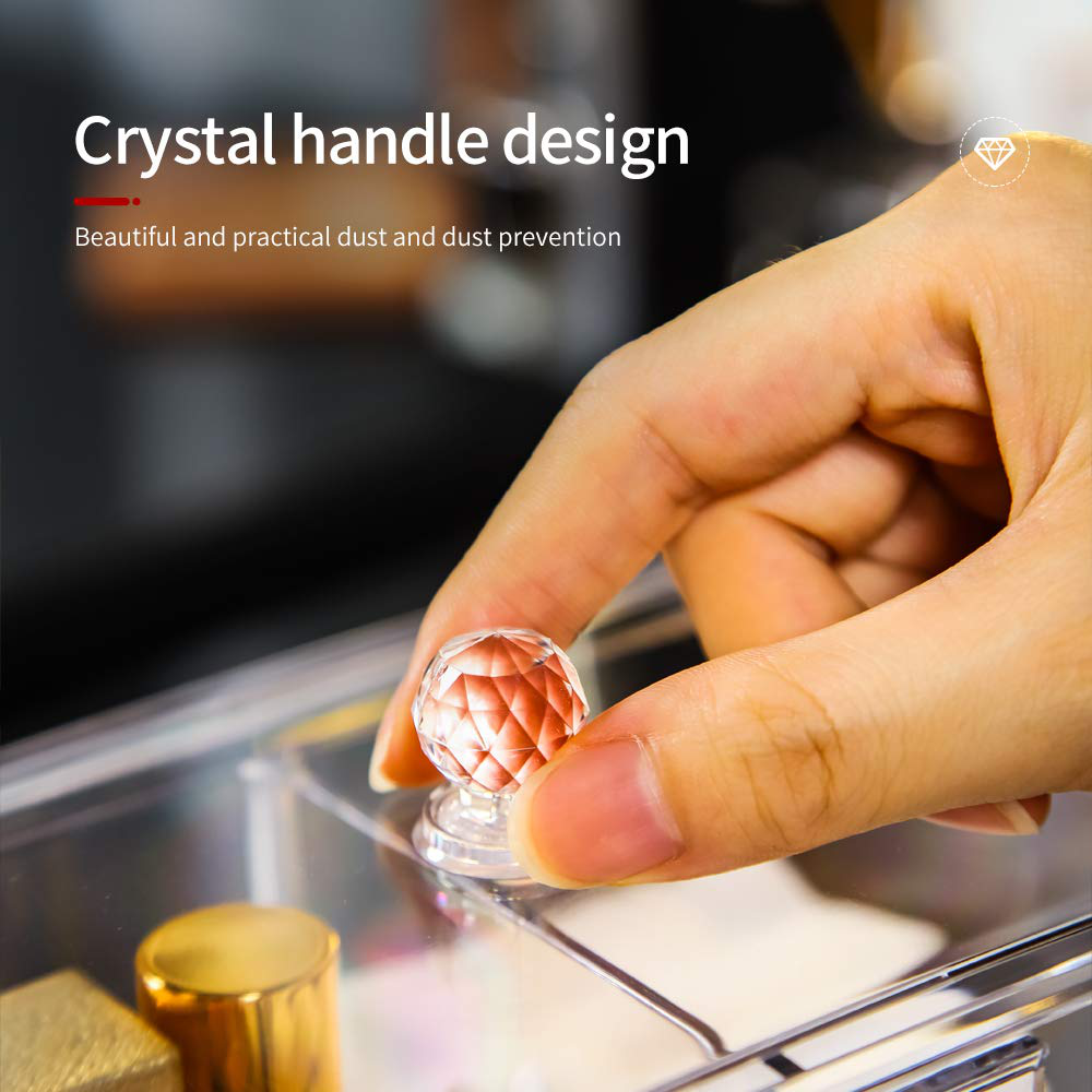 Qtip Holder Clear Makeup Organizer - Square Cotton Balls Containers - Canister Jar Set Storage for Cotton Swabs, Cosmetics, Jewelry,Snack