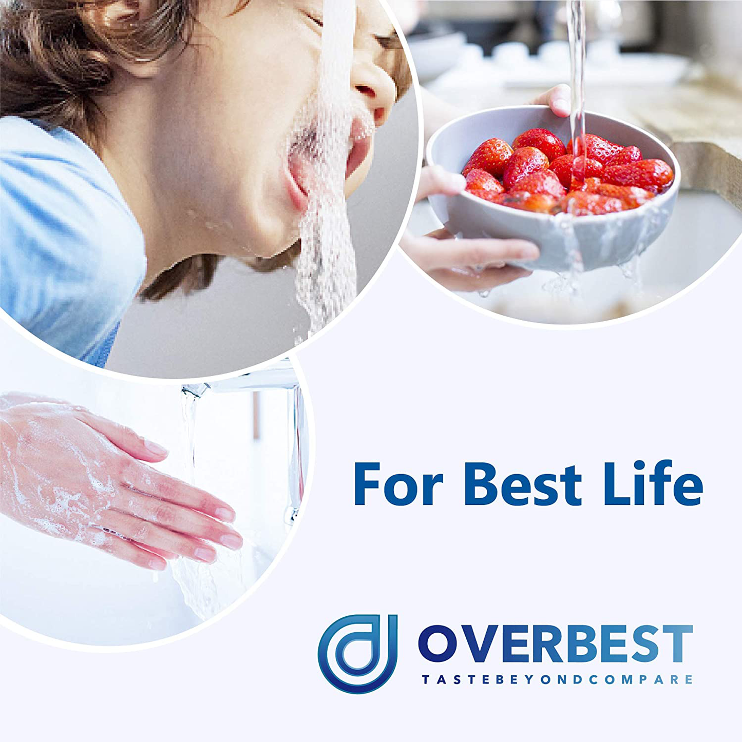 Overbest RF-9999 NSF Certified Water Filter, Replacement for Pur RF9999, RF-3375 Faucet Water Filter, Pur Faucet Model FM-2500V, FM-3700, PFM150W, PFM350V, PFM400H, PFM450S, Pur-0A1 (Pack of 3)