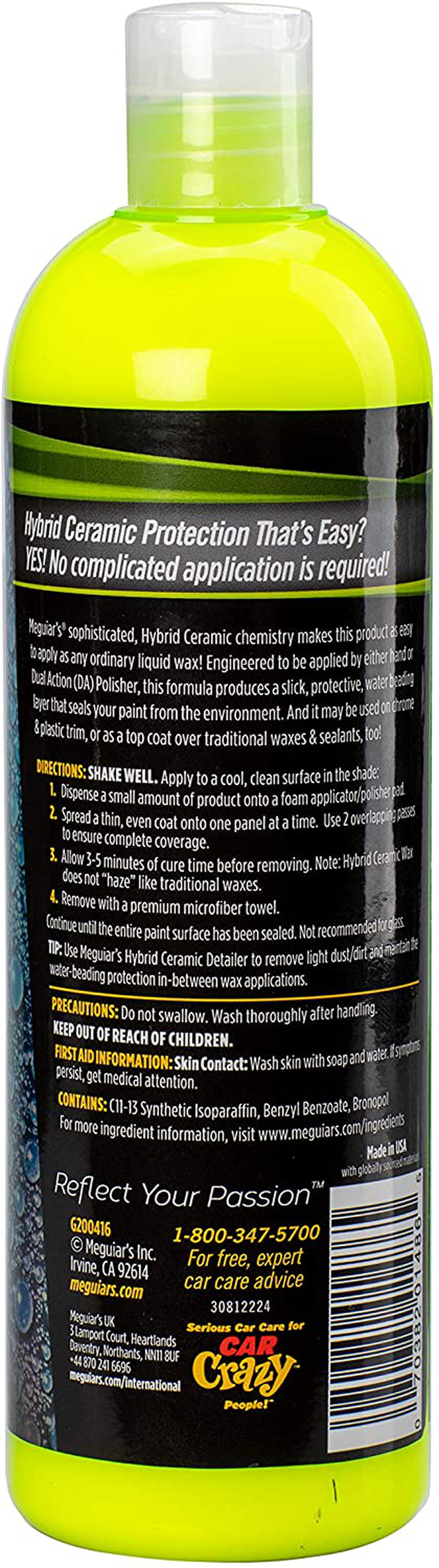 Meguiar's G200416 Hybrid Ceramic Liquid Wax, 16 Fluid Ounces