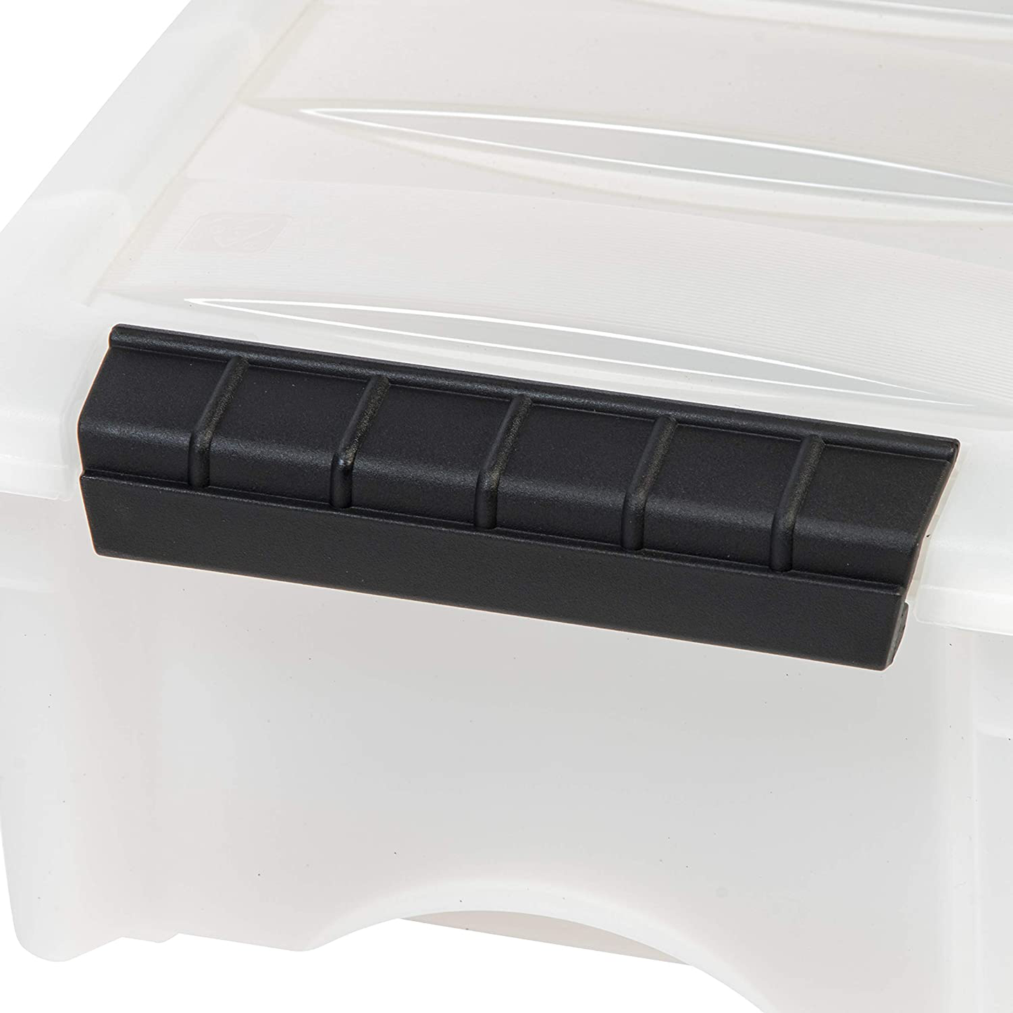 IRIS USA TB Pearl Plastic Storage Bin Tote Organizing Container with Durable Lid and Secure Latching Buckles, 19 Qt, 6 Count