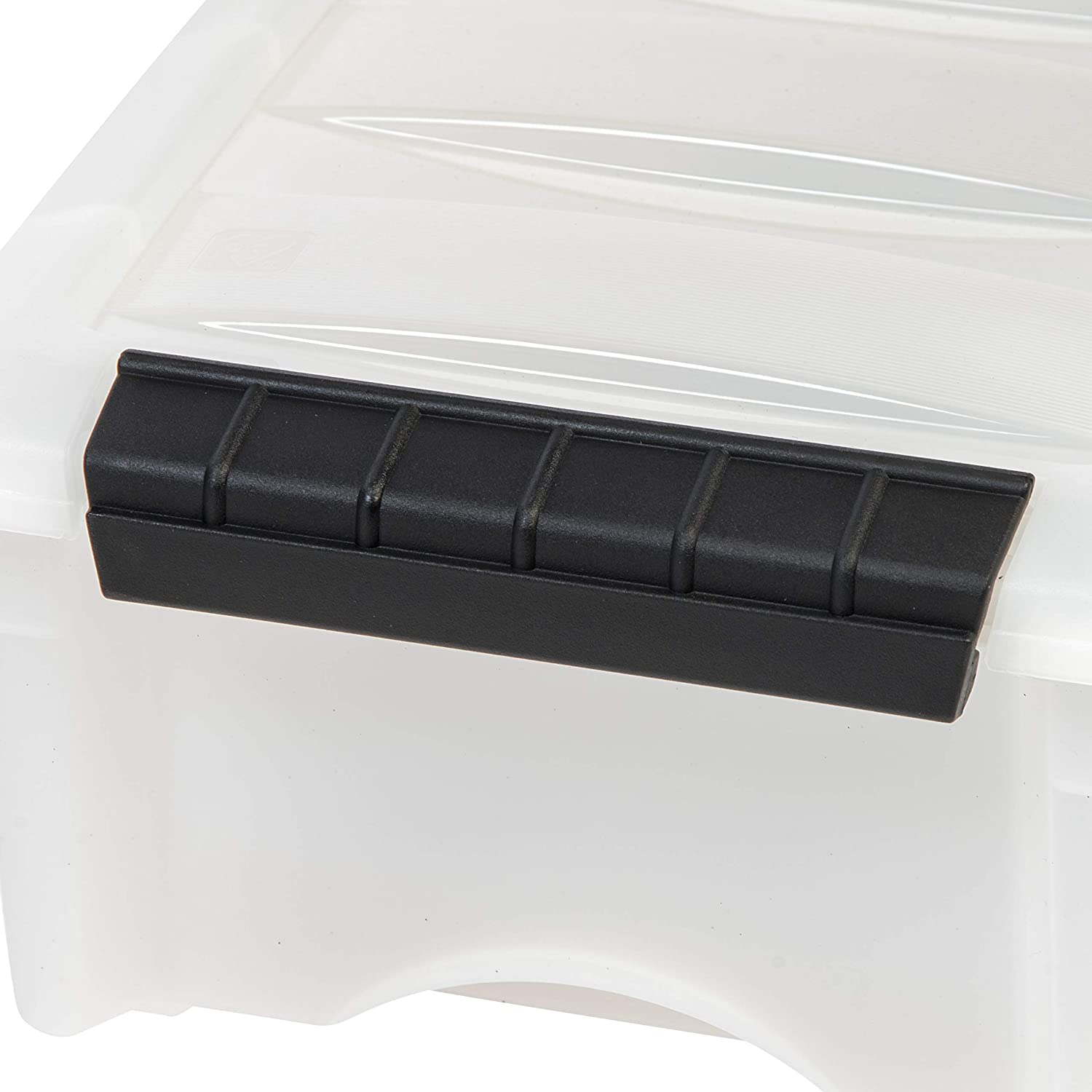 IRIS USA TB Pearl Plastic Storage Bin Tote Organizing Container with Durable Lid and Secure Latching Buckles, 19 Qt, 6 Count