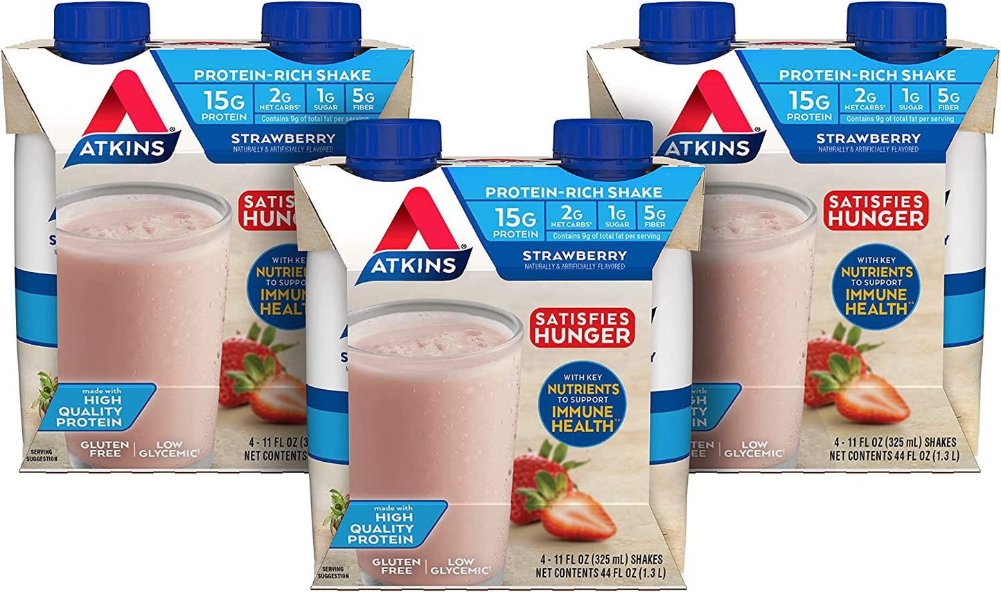 Atkins Creamy Protein-Rich Shake with Creamy Vanilla, 12 Count