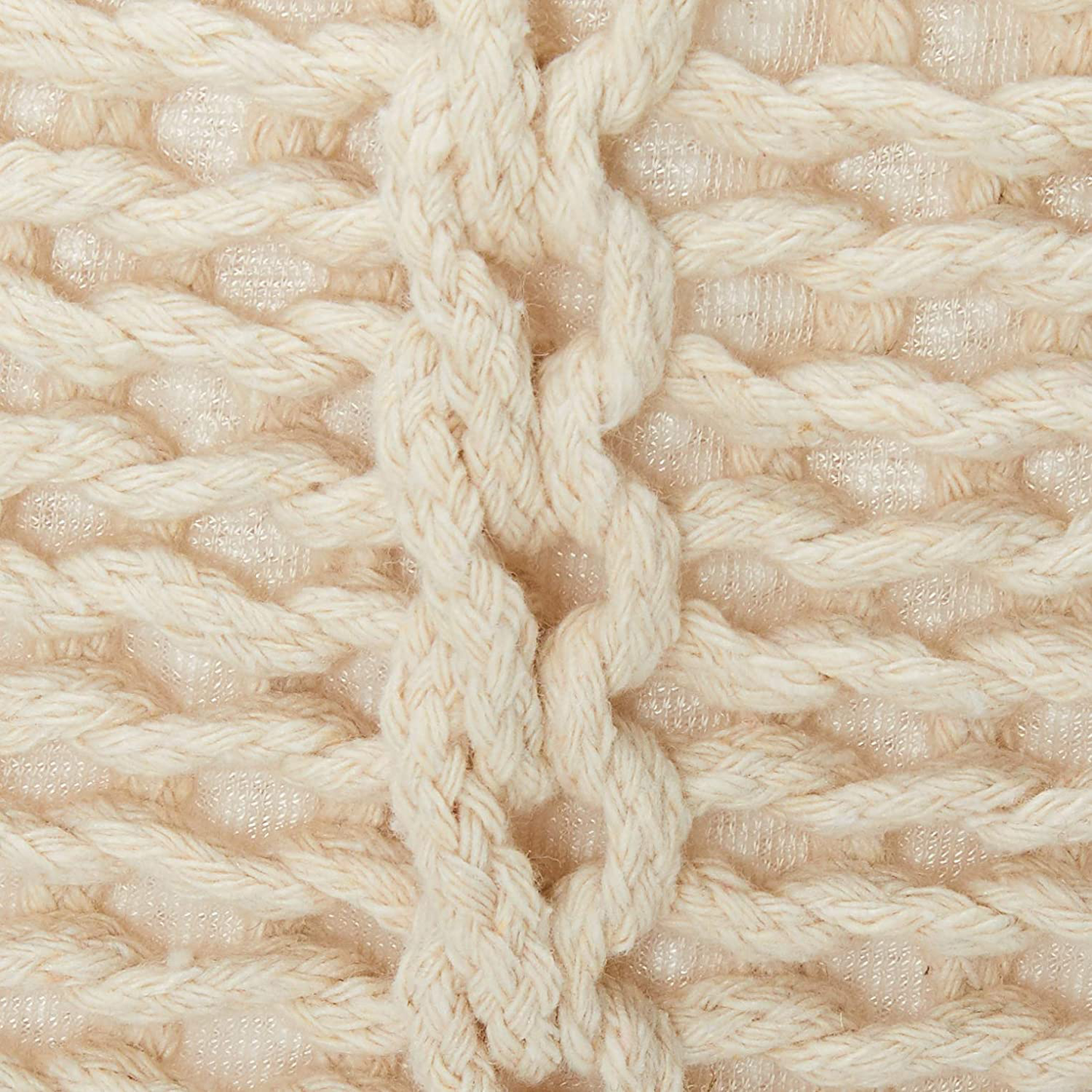 Christopher Knight Home Agatha Knitted Cotton Pouf, Beige