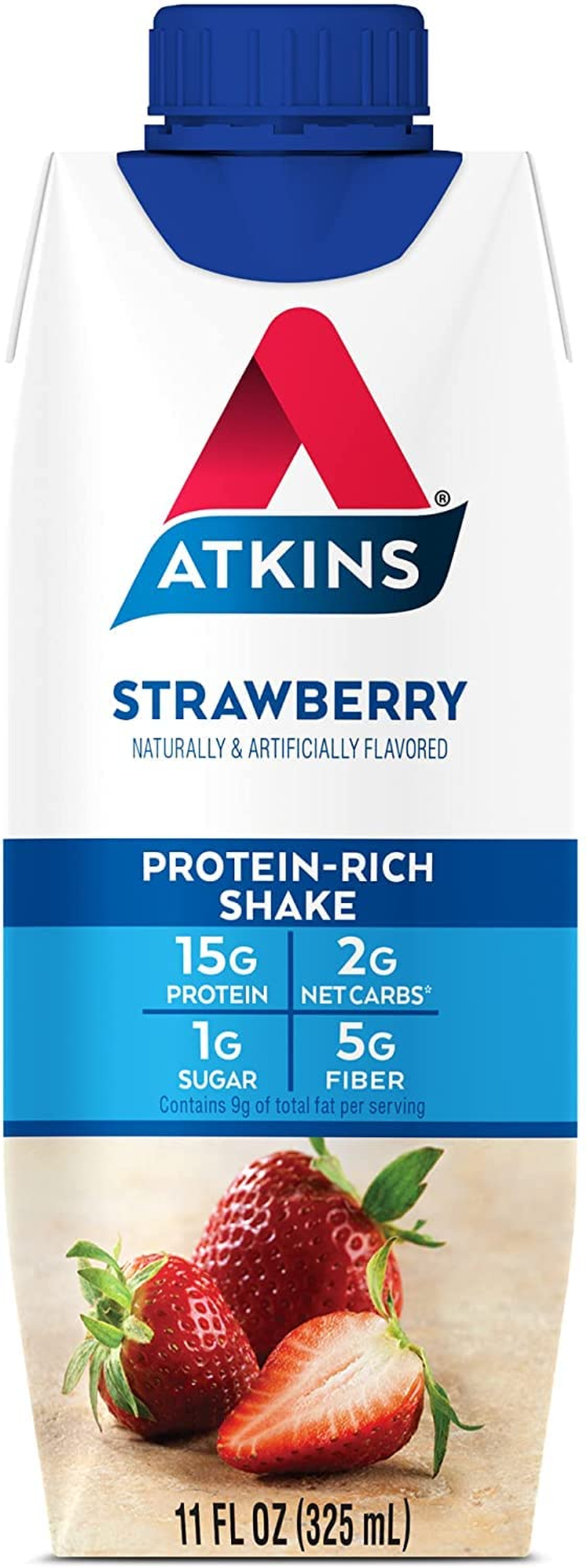 (2 Pack) Atkins, Strawberry Shake, 4 Count per Pack, 11 Oz. Containers
