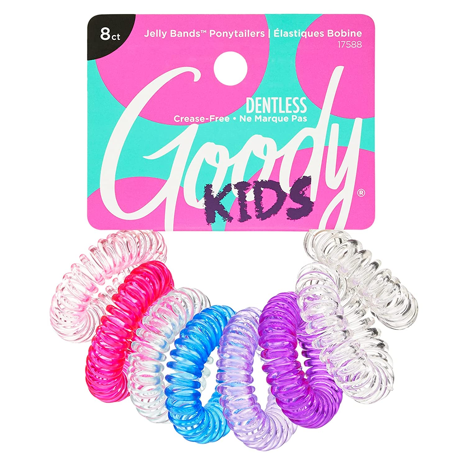 Goody Ouchless Elastic Hair Ties - 60 Count, Assorted in Brights and Pastels - Perfect for Fine, Curly Hair and Sensitive Scalps - Pain Free Hair Accessories for Men, Women, Girls and Boys