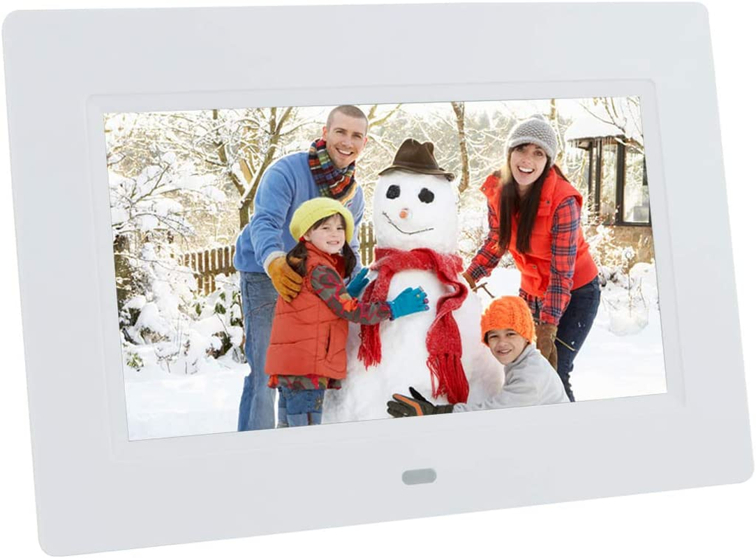 Digital Picture Frame 7 Inch Electronic Photo Frame & 1024 X 600 High Resolution IPS Widescreen Display - Calendar/Clock Function, MP3/ Photo/Video Player with Remote Control
