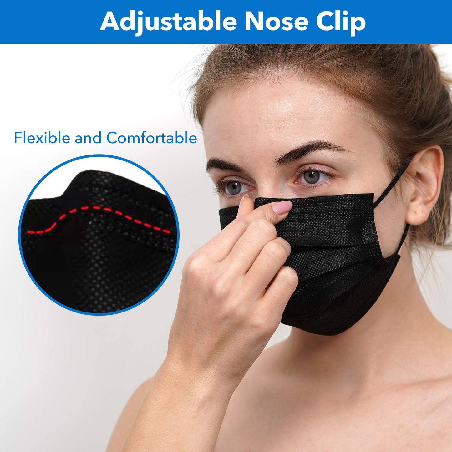 ZTANPS Face Mask,Pack of 50 Black Disposable Face Mask for Men & Women