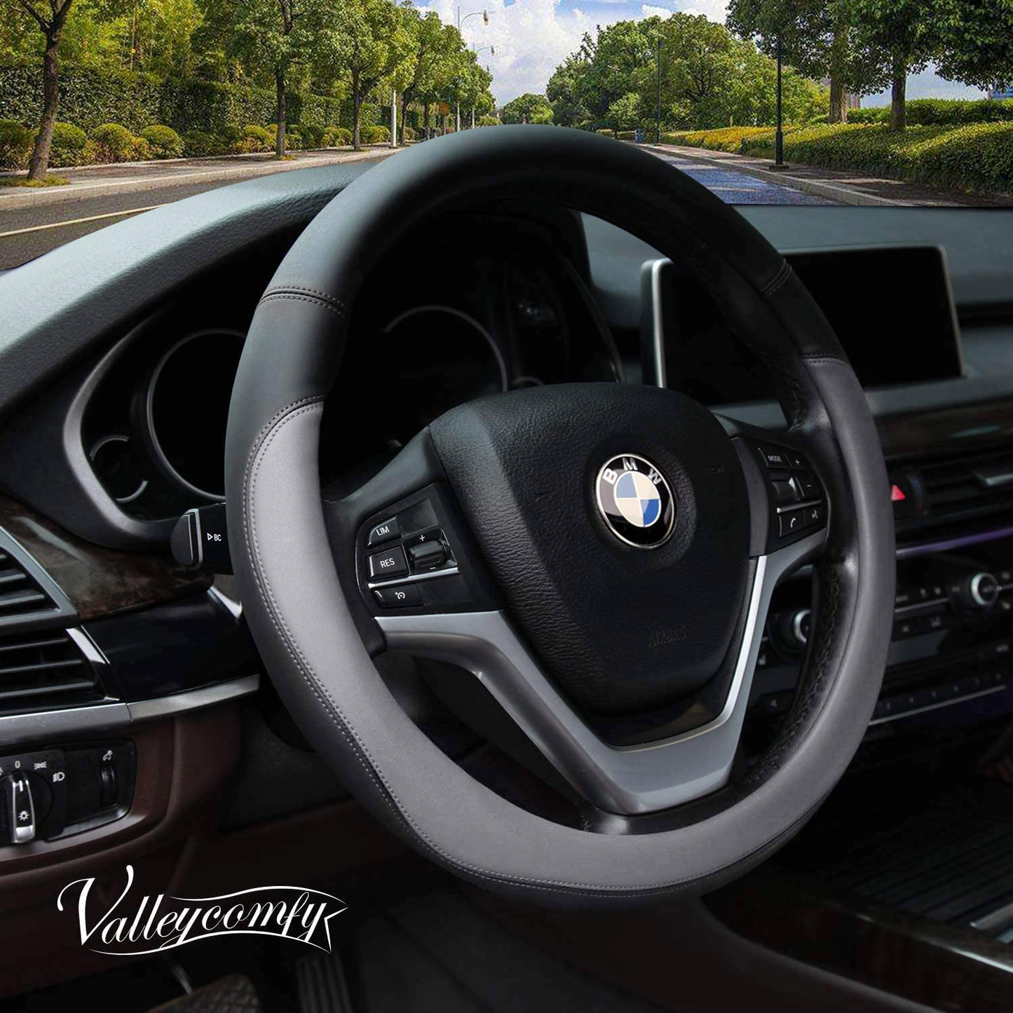 Valleycomfy Microfiber Leather Steering Wheel Covers