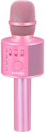 BONAOK Wireless Bluetooth Karaoke Microphone,3-in-1 Portable Handheld Karaoke Mic Speaker Machine Home Party Birthday for All Smartphones PC(Q37 Pink)