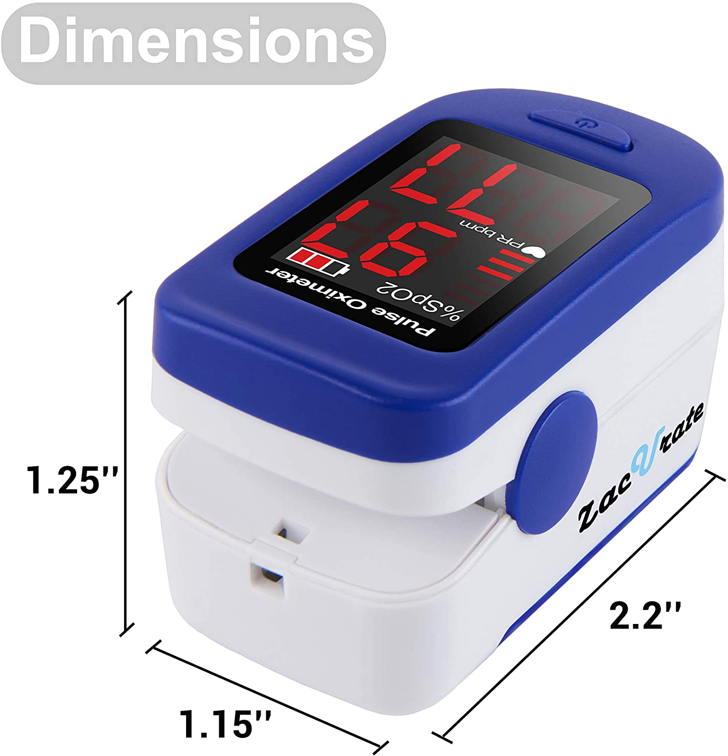 Zacurate 500BL Fingertip Pulse Oximeter Blood Oxygen Saturation Monitor with Batteries and Lanyard Included (Navy Blue)