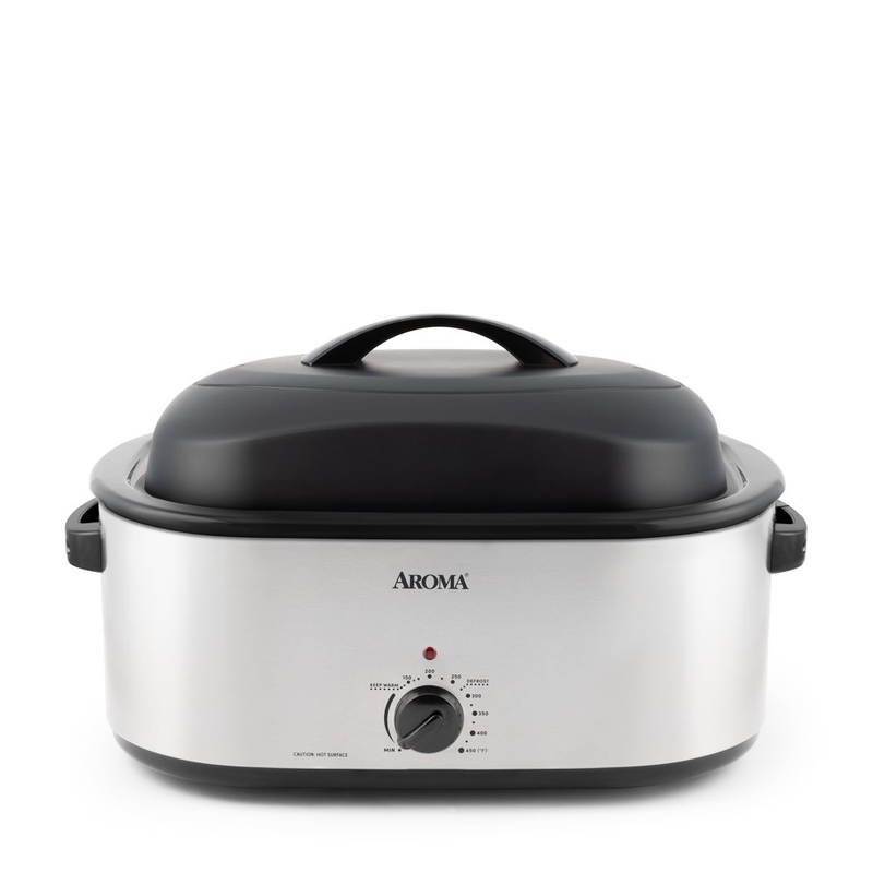 22 Qt Electric Roaster Oven with High-Dome & Self-Basting Lid, Stainless Steel