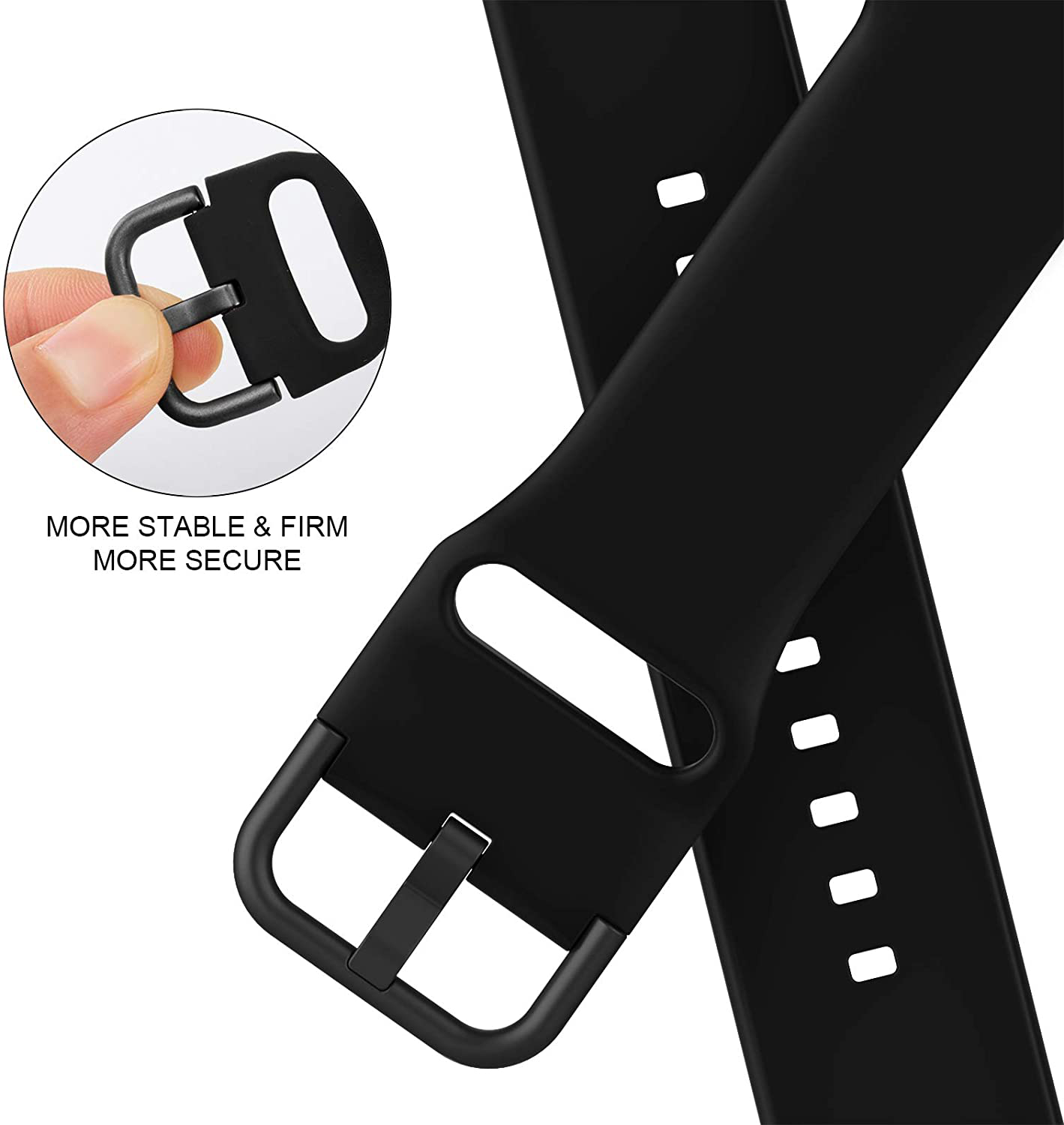 Adepoy Compatible with Apple Watch Bands Soft Silicone Sport Wristbands Replacement Strap with Classic Clasp for iWatch