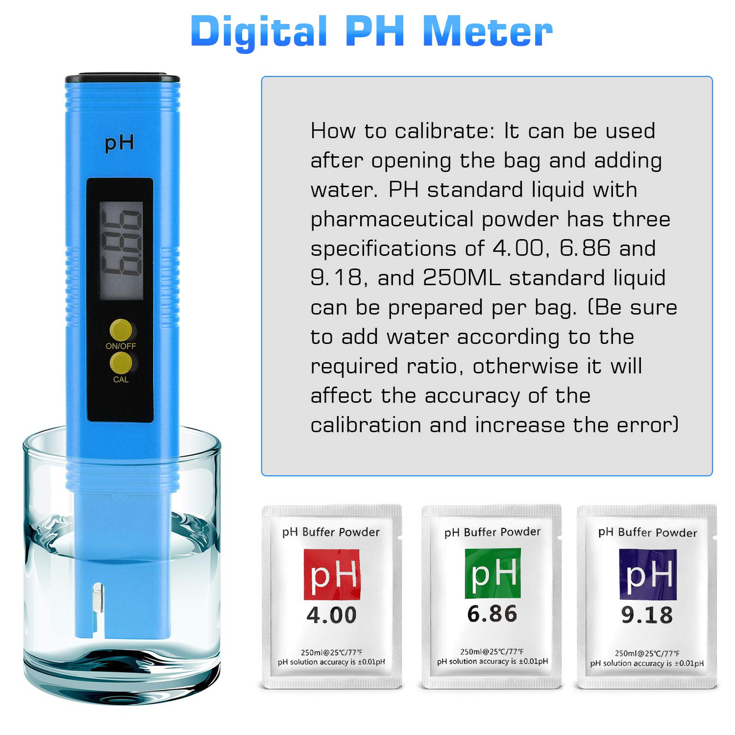 PH Meter for Water Hydroponics Digital PH Tester Pen 0.01 High Accuracy Pocket Size with 0-14 PH Measurement Range for Household Drinking, Pool and Aquarium (Red)