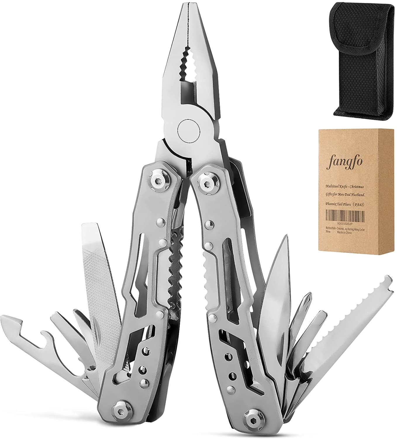 14-In-1 Multitool Pliers,Premium Portable Multi Tool ,With Safety Locking Professional Stainless Steel Multitool Pliers Pocket Knife,Apply to Survival, Camping, Gifts for Dad Husband Boyfriend