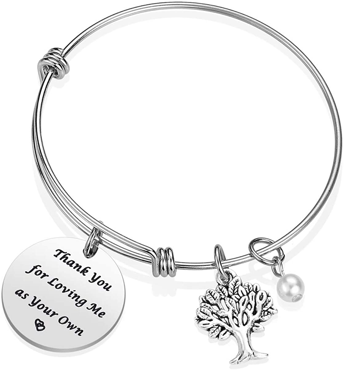 Step Mom Bracelet Gifts - Mother'S Day Gift for Step Mom from Daughter Son, Thank You for Loving Me as Your Own Stepmother Bracelet, Step Mom