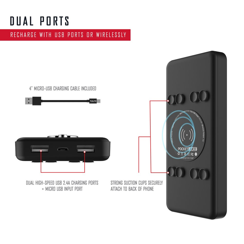 10K Plus, 3-In-1 10,000 mAh Portable Charger with High-Speed Wireless Charging