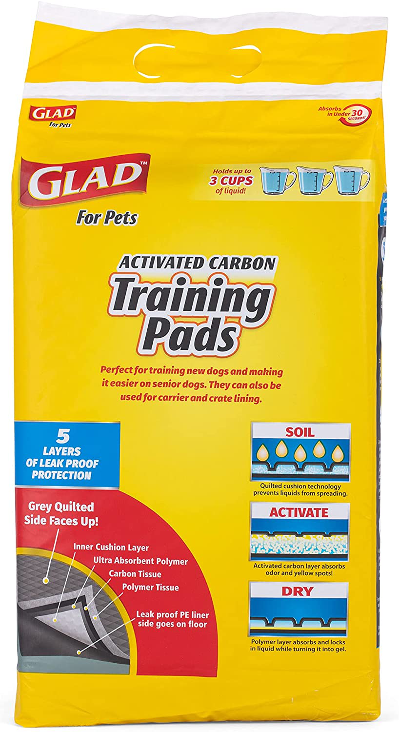 Glad for Pets Black Charcoal Puppy Pads-New & Improved Puppy Potty Training Pads That ABSORB & NEUTRALIZE Urine Instantly