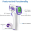 Non Contact Medical Screening Forehead Thermometer for Physician Offices and Hospitals (Mounted)