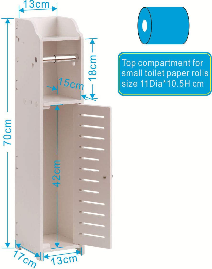 Bathroom Storage Cabinet Bath Tissue Holder with Toilet Paper Holder Insert, Tiny Nightstand for Small Spaces