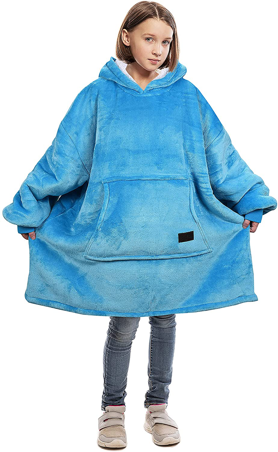 Catalonia Oversized Wearable Blanket Hoodie Sweatshirt, Comfortable Sherpa Lounging Pullover for Adults Men Women Teenagers Wife Girlfriend
