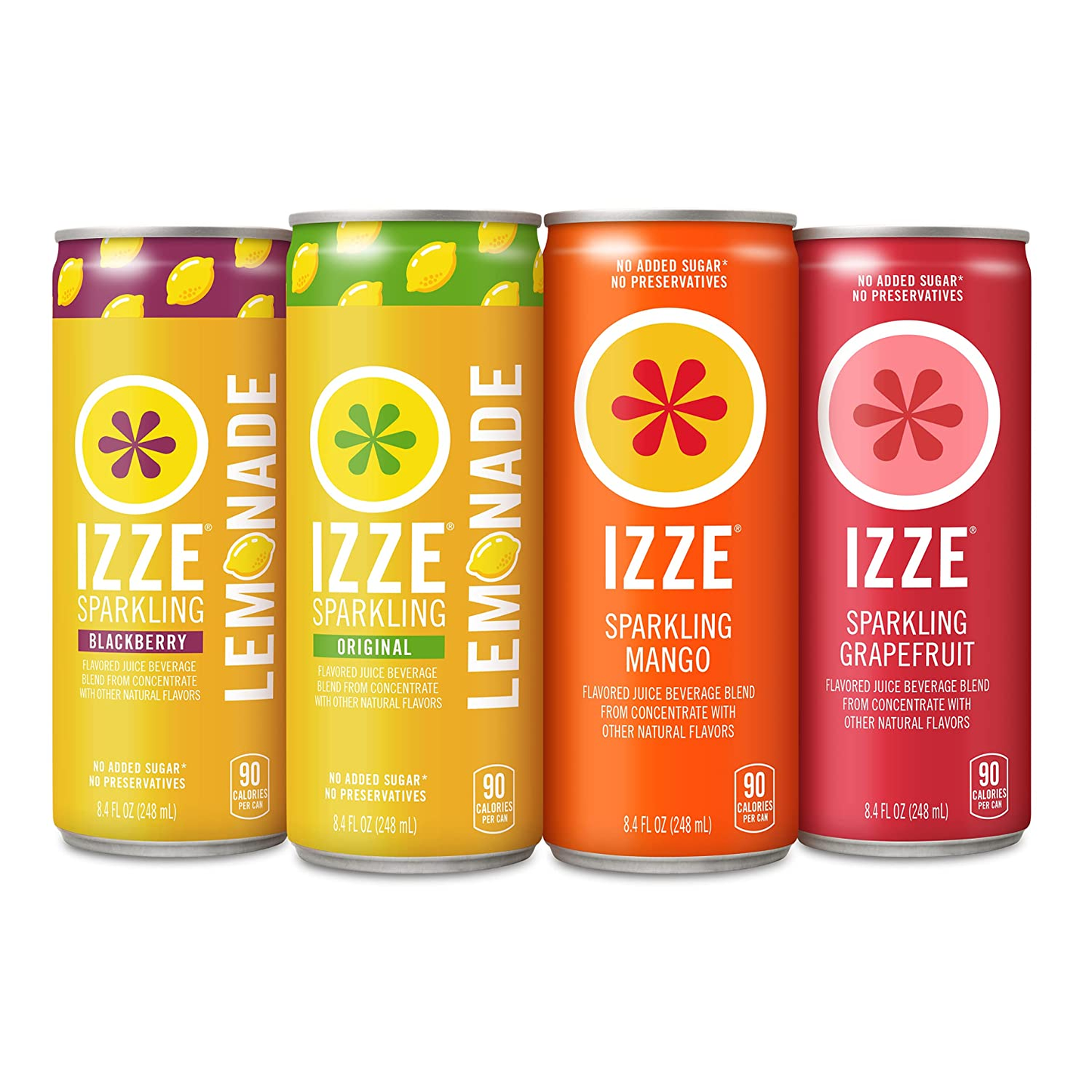 IZZE Sparkling Juice, 4 Flavor Variety Pack, 8.4 Fl Oz (24 Count)
