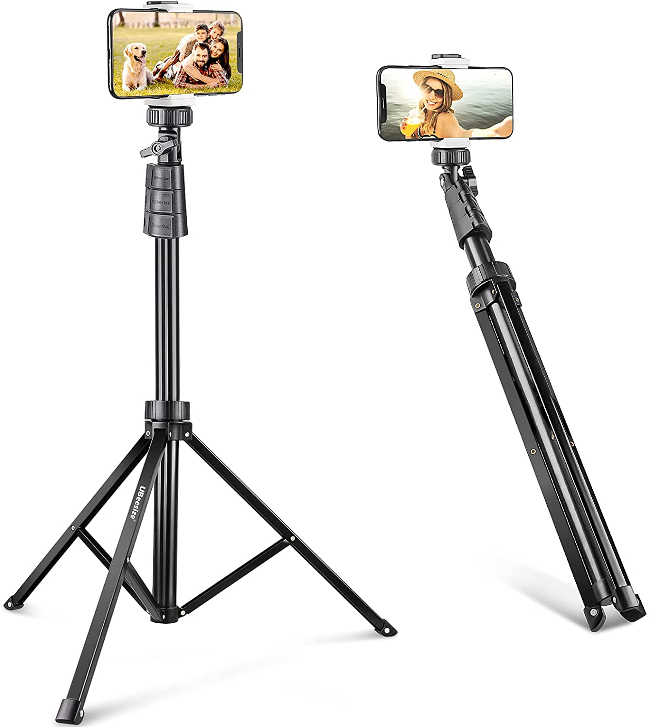 UBeesize 67'' Phone Tripod Stand & Selfie Stick Tripod, All in One Professional Tripod, Cellphone Tripod with Wireless Remote and Phone Holder, Compatible with All Phones/Cameras,Load capacity: 1.5 Kg