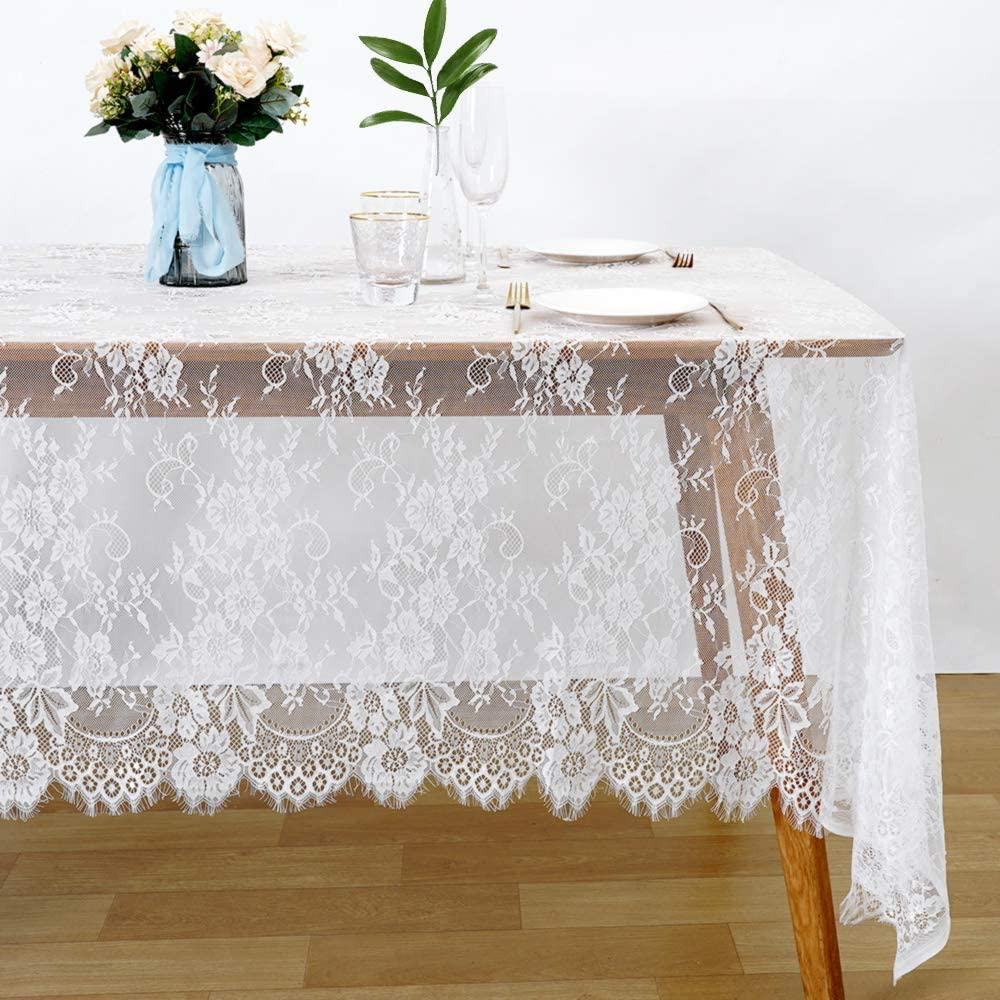 14X120 Inch Lace Table Runner Rectangle Table Runner Baby Shower Table Runner Farmhouse Boho Tabletop Decorations