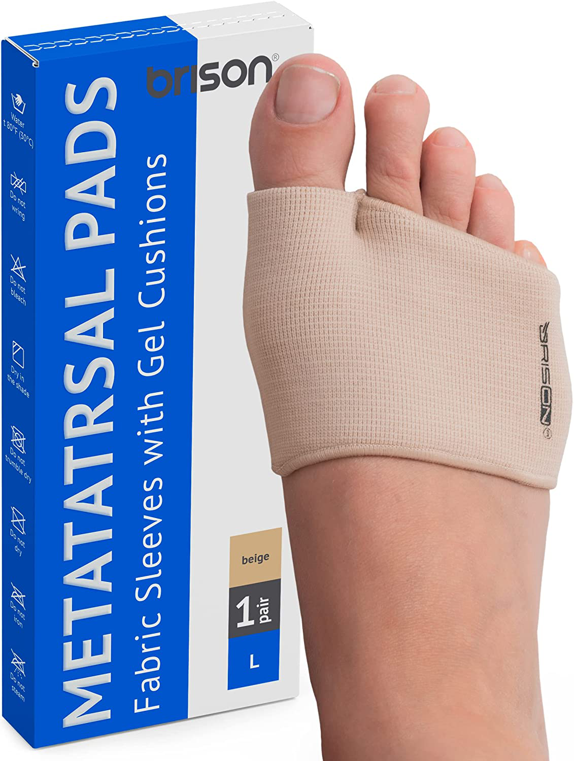 Metatarsal Pads - Gel Sleeves Forefoot Cushion Pads - Fabric Soft Foot Care Ball of Foot Cushions for Bunion Forefoot Blisters Callus Supports Metatarsalgia Pain Relief ( Black ) M