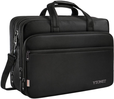 17 Inch Laptop Bag Water Resistant Travel Briefcase with Expandable Organizer