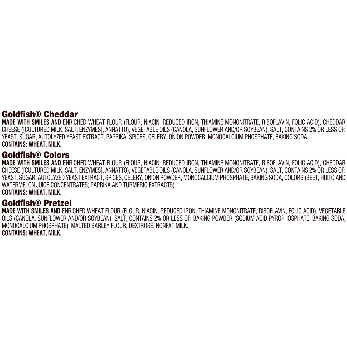 Pepperidge Farm Goldfish Crackers Big Smiles Variety Pack Box, 30-Count Snack Packs