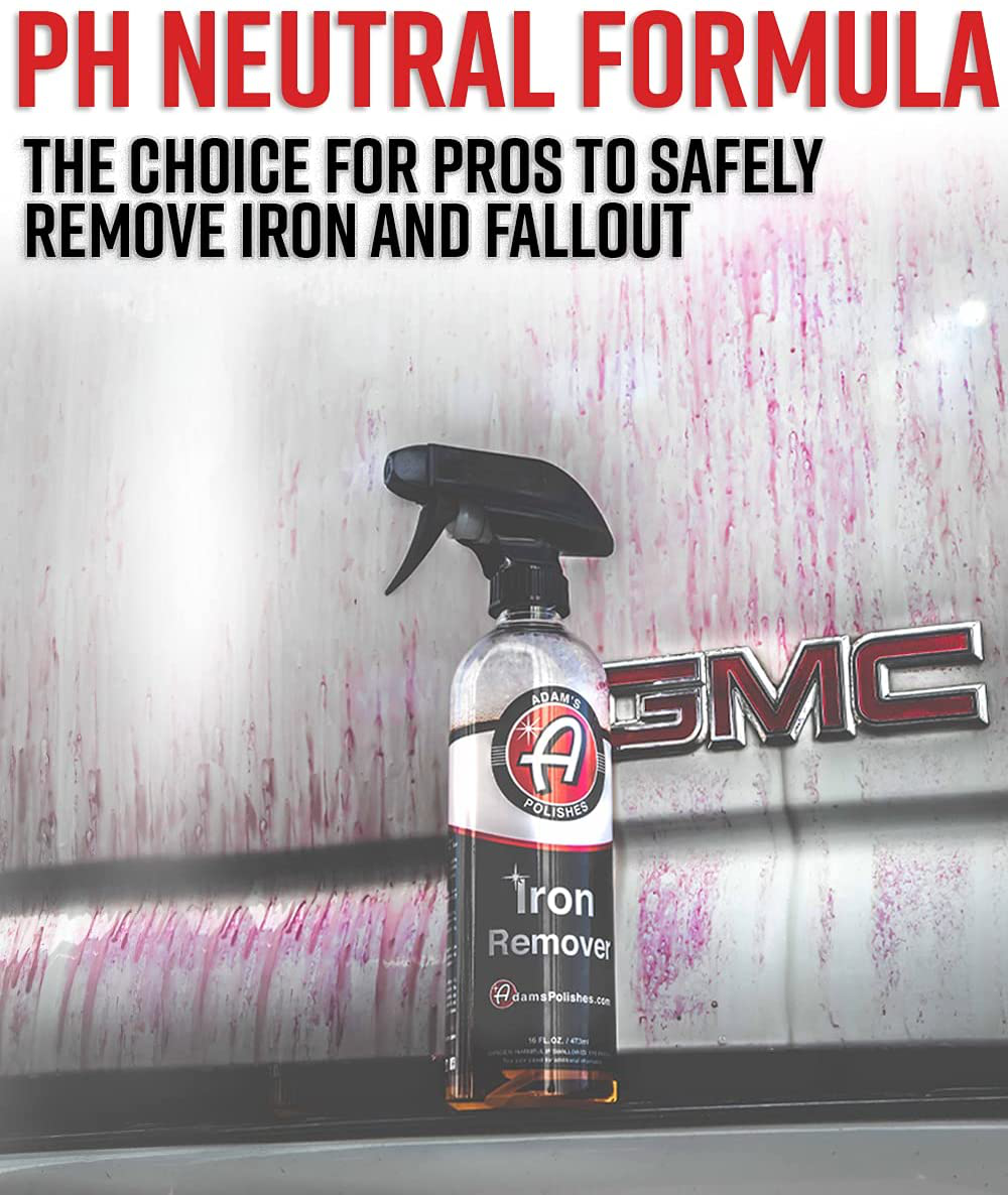 Adam's Iron Remover 16oz - Iron Out Fallout Rust Remover Spray for Car Detailing | Remove Iron Particles in Car Paint, Motorcycle, RV & Boat | Use Before Clay Bar, Car Wax or Car Wash