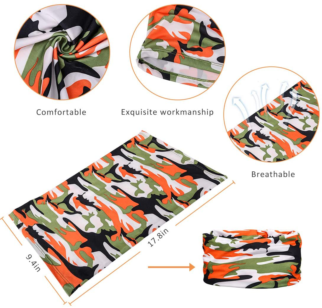 LUOLIIL VOE 5 Pieces Sun UV Protection Face Mask Neck Gaiter Windproof Scarf Sunscreen Breathable for Sport&Outdoor……
