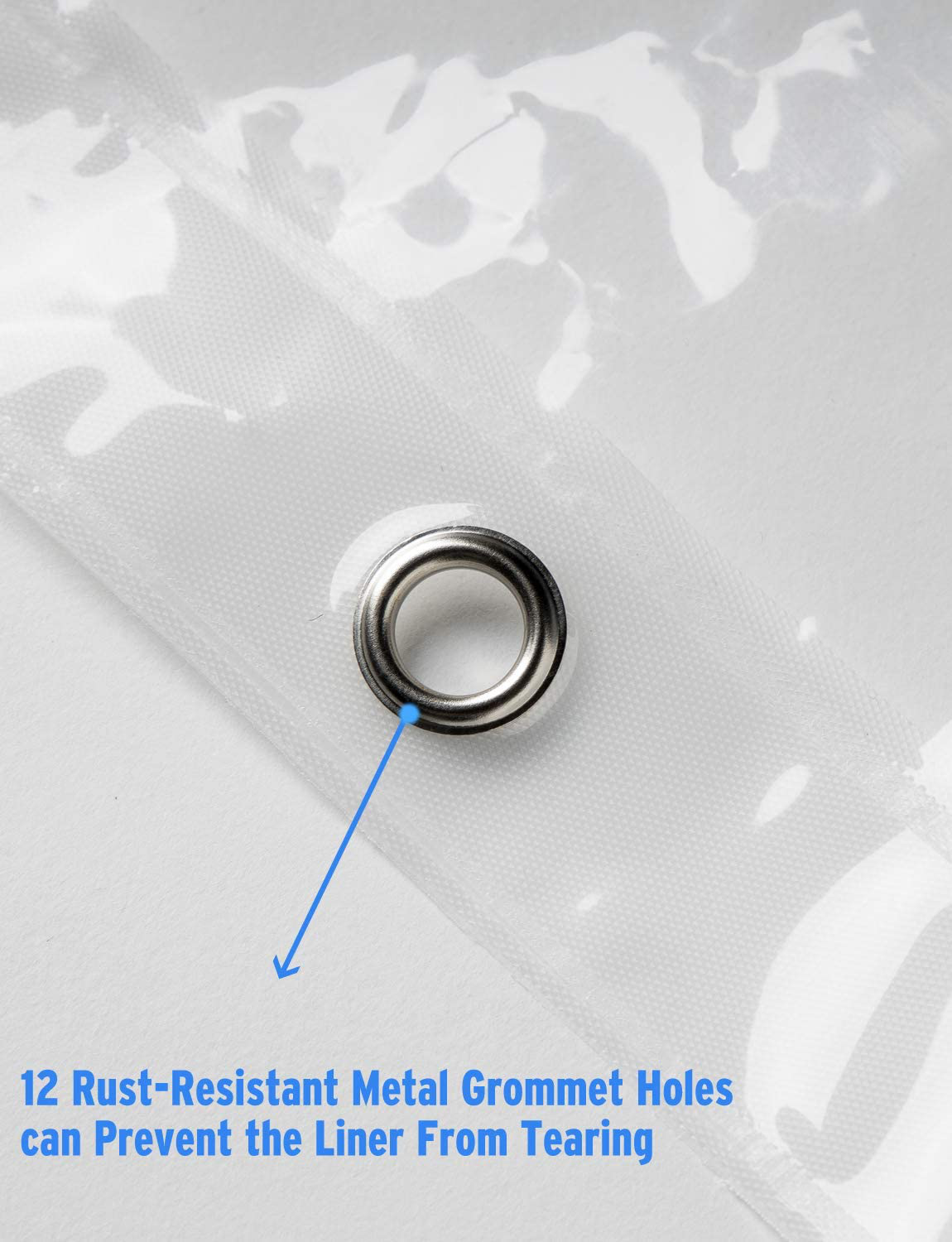 AmazerBath Lightweight Shower Curtain Liner, 72x72 Inches PEVA 3G Shower Curtain Liner with Magnets and 12 Grommet Holes, Waterproof Thin Plastic Liners-Clear