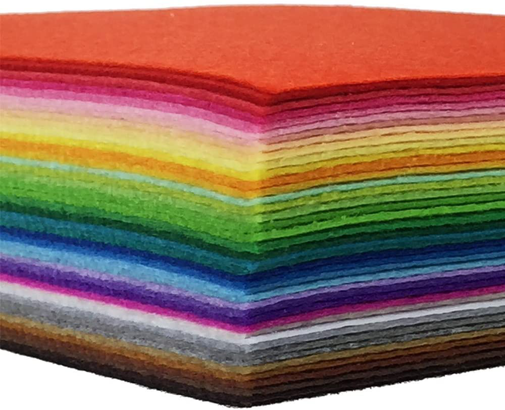 42pcs Felt Fabric Sheet Assorted Color DIY Craft Squares Felt