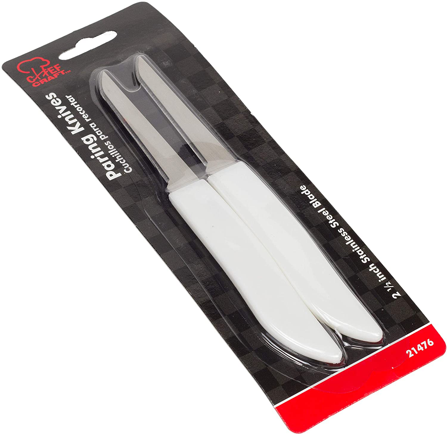 Chef Craft Select Paring Knife Set, 7.75 Inch 2 Piece Set, Stainless Steel/ Black