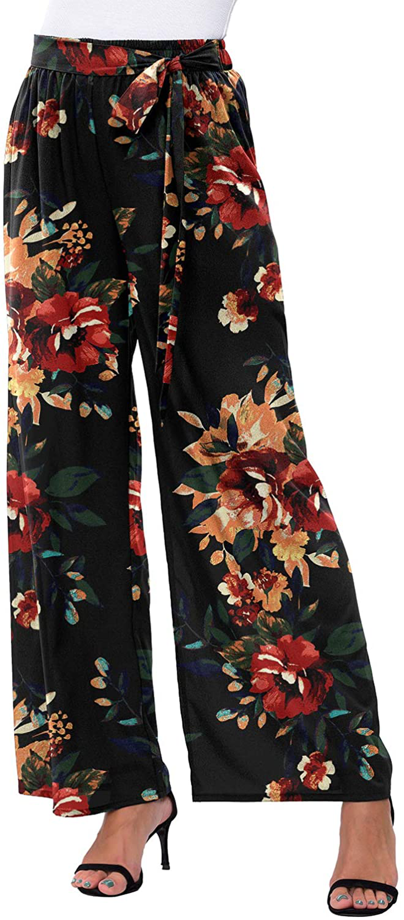 DouBCQ Women's Palazzo Lounge Wide Leg Casual Flowy Pants