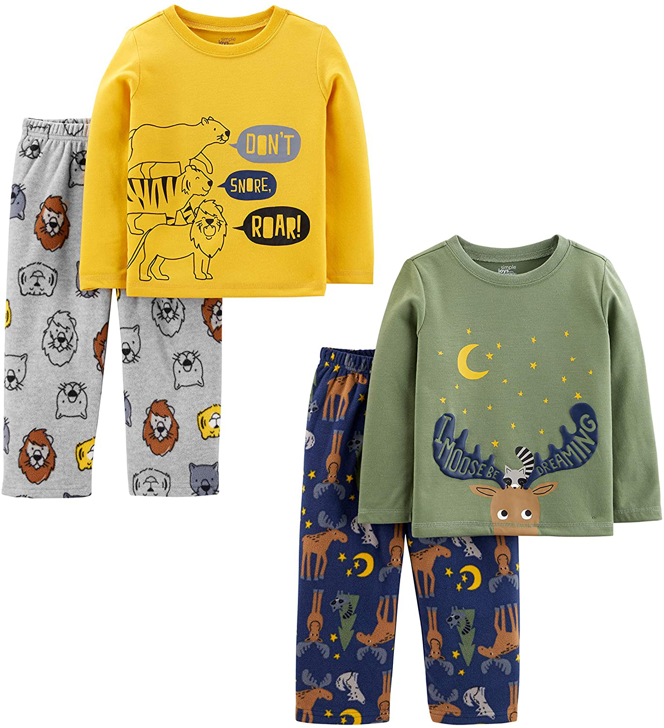 Simple Joys by Carter'S Boys' 4-Piece Fleece Pajama Set
