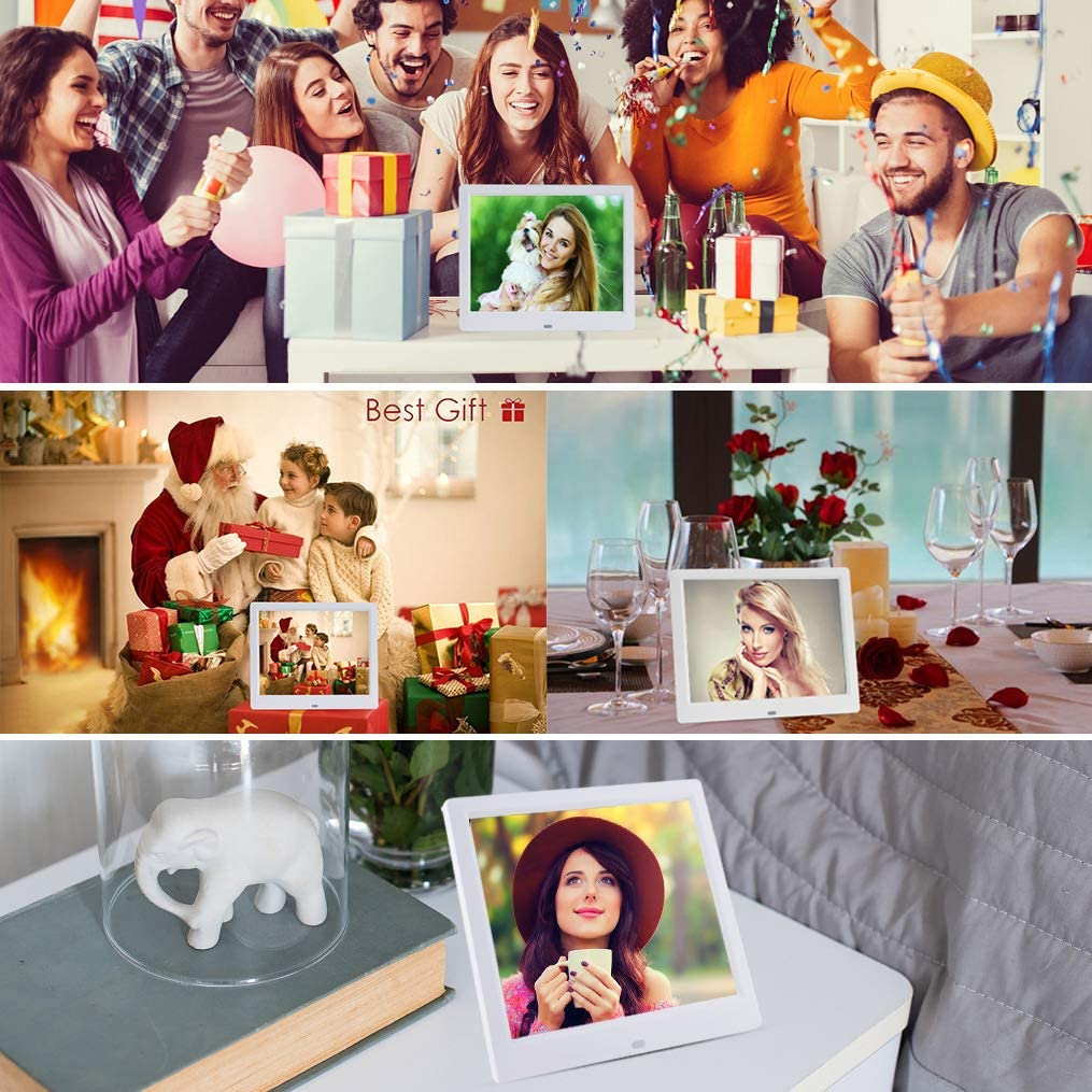 9-Inch Digital Picture Photo Frame 4:3 High Resolution IPS LCD Screen, Mp3/Photo/Video Player with Remote Control