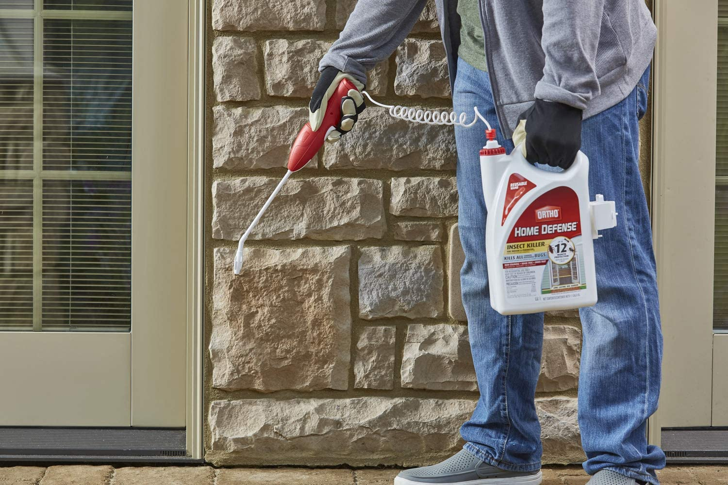 Ortho Home Defense Insect Killer for Indoor & Perimeter2: with Comfort Wand, Kills Ants, Cockroaches, Spiders, Fleas & Ticks, Odor Free, 1.1 Gal.