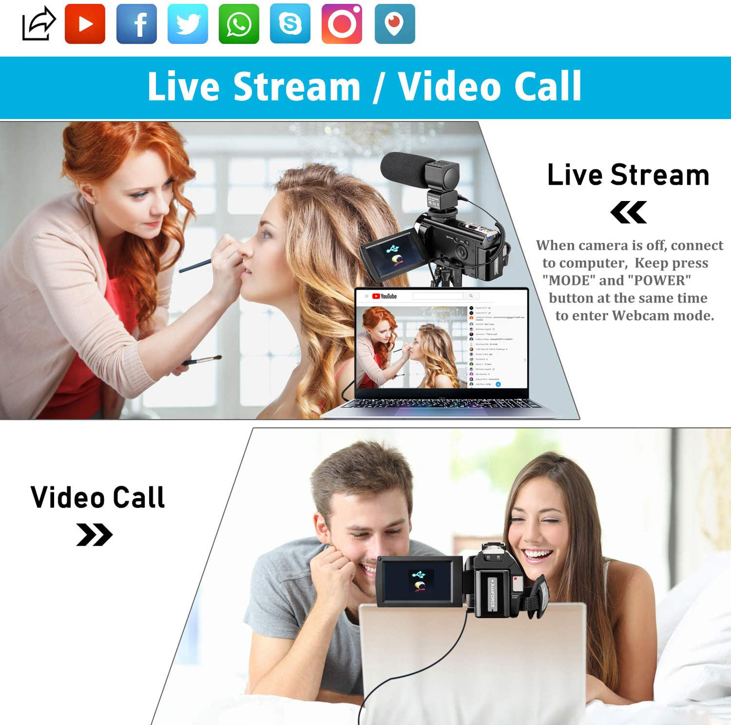 Video Camera Camcorder for YouTube, Aasonida Digital Vlogging Camera FHD 1080P 30FPS 24MP 3.0 Inch 270° Rotation Screen Video Recorder with Microphone, Remote Control, 2 Batteries