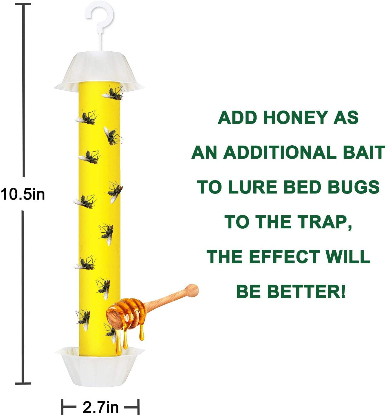 Gideal Fly Stick 6-Pack Fly Trap Stick, Hanging Fly Traps Sticky, Flying Insect Trap with Hanging Hook, Indoor / Outdoor Fly Catchers