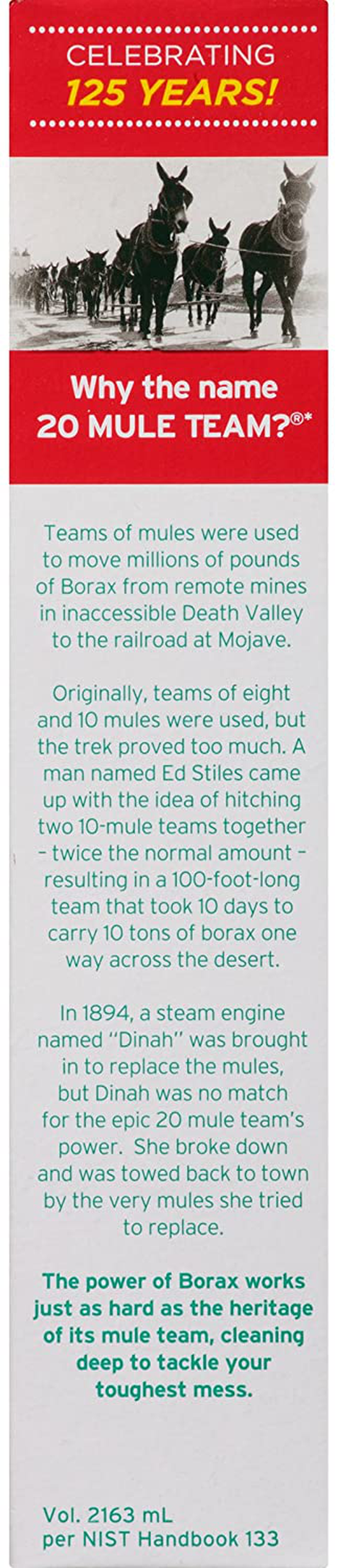 20 Mule Team All Natural Borax Laundry Detergent Booster & Multi-Purpose Household Cleaner, 65 Ounce, 4 Count