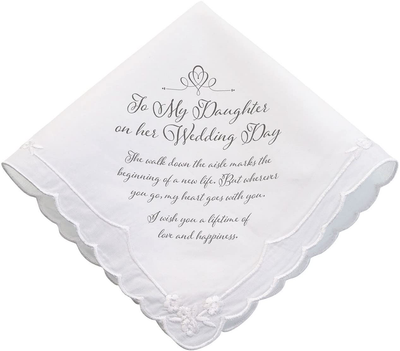 Lillian Rose Daughter Verse Wedding Gift Keepsake Hankie, 6.5", Multi-Colour