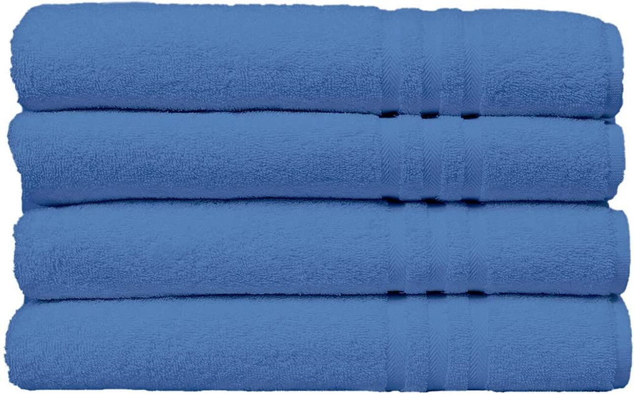 ECO TOWELS 100% Cotton Bath Towels - Cotton Towels for Bathroom - Set of 4 Bath Towel - Shower Towels, Highly Absorbent Bath Towel 27”X54”
